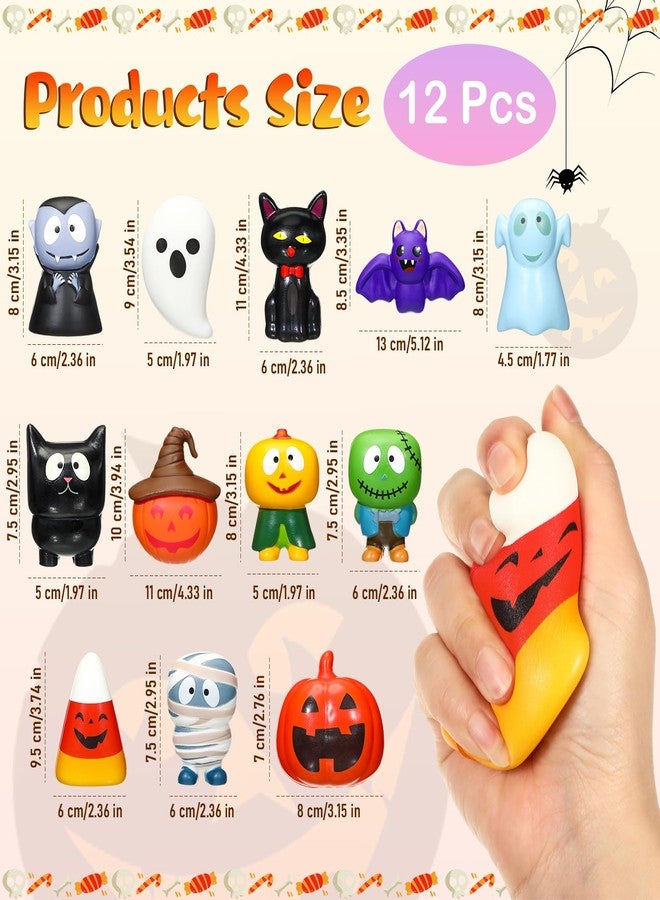 Harrycle 12 Pcs Halloween Toys Halloween Slow Rising Toys Pumpkin Vampire Mummy Bat Stress Relief Dolls for Holiday Party Favors Trick or Treat Bags Classroom Prizes - Image 2
